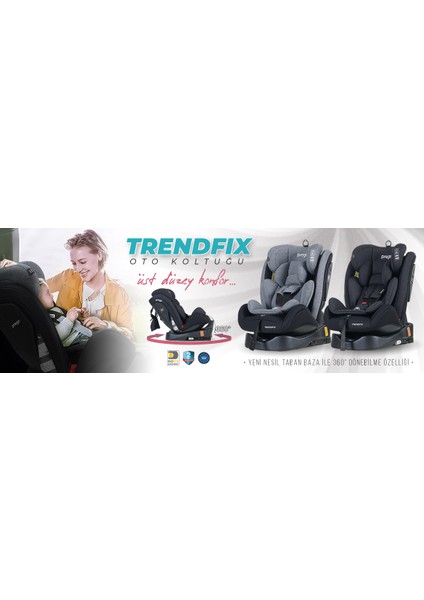 door Trendfix 0-36 kg Isofix'li Oto KOLTUĞU-360° Dönebilen Oto Koltuğu