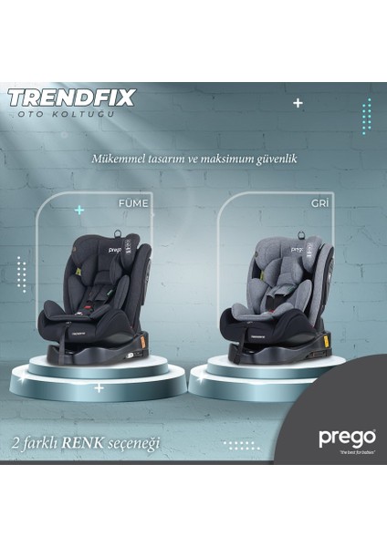 door Trendfix 0-36 kg Isofix'li Oto KOLTUĞU-360° Dönebilen Oto Koltuğu