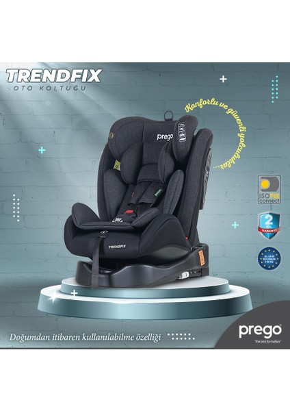 door Trendfix 0-36 kg Isofix'li Oto KOLTUĞU-360° Dönebilen Oto Koltuğu