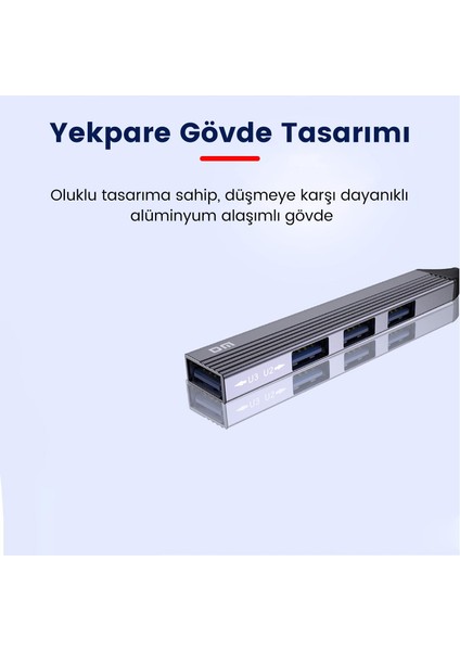 Dm CHB057 USB Type-C To 4 Portlu 3*usb 2.0 1*usb 3.0 Hub Çoklayıcı 1 Metre