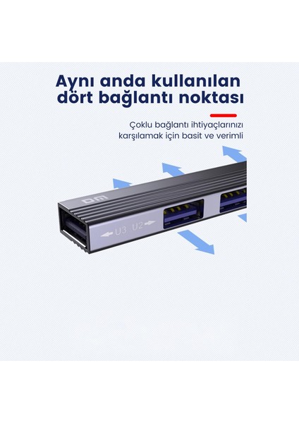 Dm CHB057 USB Type-C To 4 Portlu 3*usb 2.0 1*usb 3.0 Hub Çoklayıcı 1 Metre