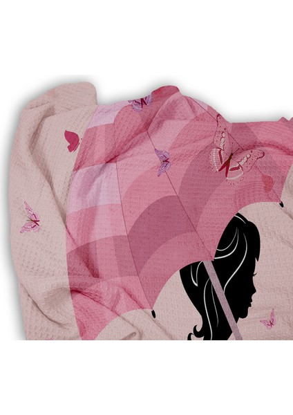 Şemsiyeli Kız Desenli Tek Kişilik Pike ( Yastık Kılıflı ) fiyatları