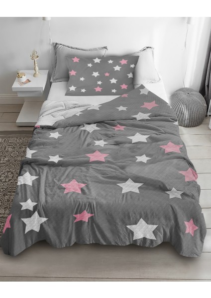 Yıldız Desenli Tek Kişilik Pike ( Yastık Kılıflı )