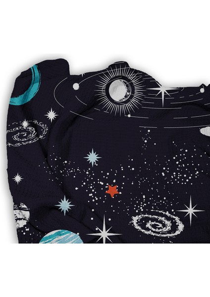 Uzay Gezegen Desenli Tek Kişilik Pike ( Yastık Kılıflı ) fiyatları