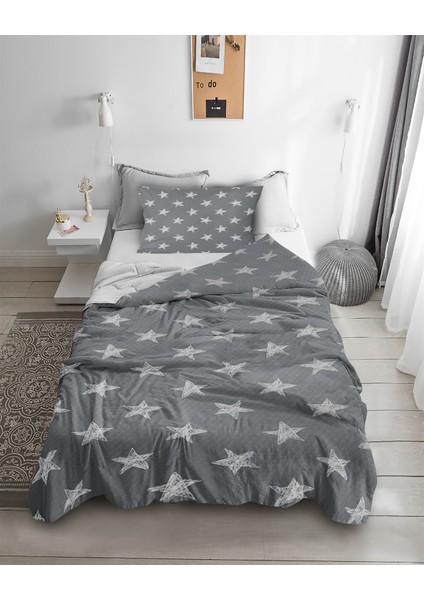 Yıldız Desenli Tek Kişilik Pike ( Yastık Kılıflı )