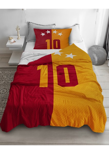 Taraftar Futbol Desenli Tek Kişilik Pike ( Yastık Kılıflı )