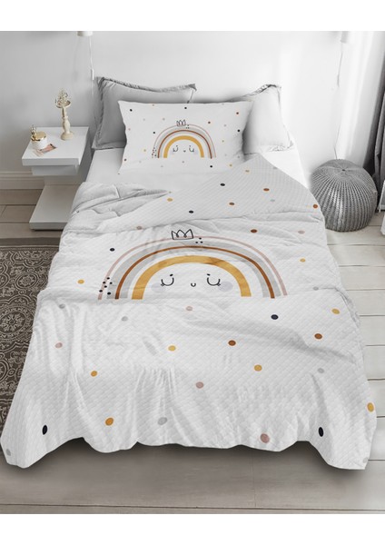 Gökkuşağı Desenli Tek Kişilik Pike ( Yastık Kılıflı )