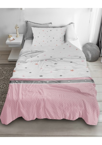 Yıldız Desenli Tek Kişilik Pike ( Yastık Kılıflı )
