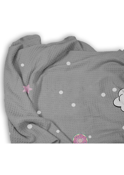 Sevimli Unicorn Desenli Tek Kişilik Pike ( Yastık Kılıflı ) fiyatları