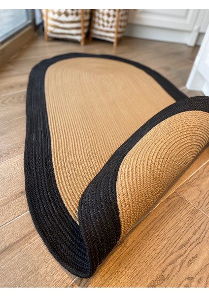 Milda 98 Jüt Hasırlı Çift Taraflı Örgü Kilim Oval modelleri