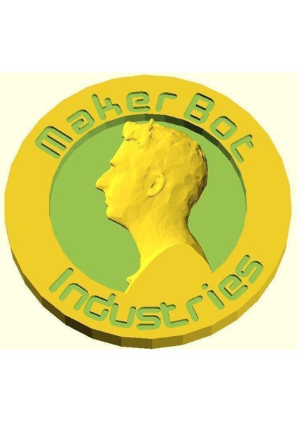 Bre Pettis Openscad Madalyası, Şimdi Metinle Plastik Aparat