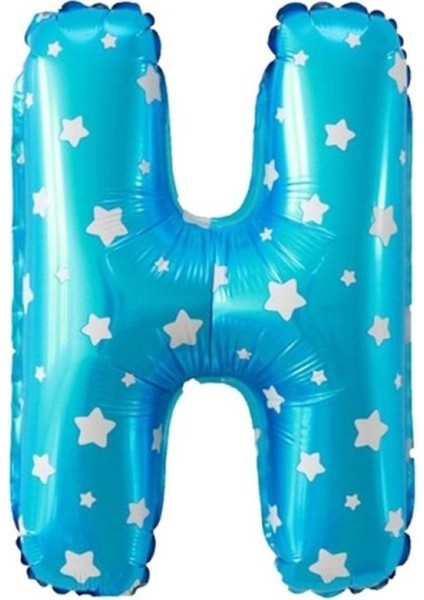 H Harf Mavi Folyo Balon 16 Inç 40 cm