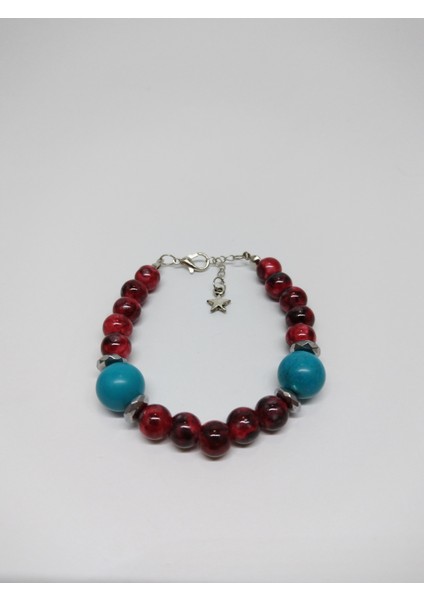 Doğal Turkuaz Taşı Hematit Detaylı Doğal Taş Bileklik fiyatları