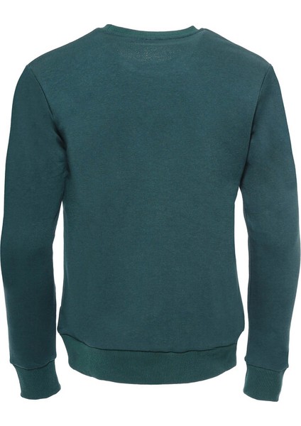 Yeşil Desensiz Bisiklet Yaka Sweatshirt fiyatları