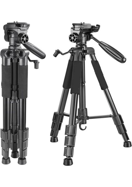 Profesyonel Fotoğraf Makinesi ve Tüm Cep Telefonlarına Uyumlu Telefon Tutuculu Taşıma Çantalı Tripod 175CM Tripot