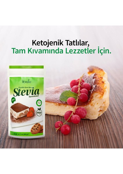 3 Adet Fibrelle Double Zero Slim Stevia Sweetener 400 gr Sıfır Kalori