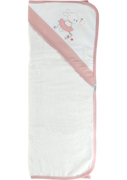 Mojo Kız Bebek Tavşanlı Banyo Havlusu 9871 Pudra