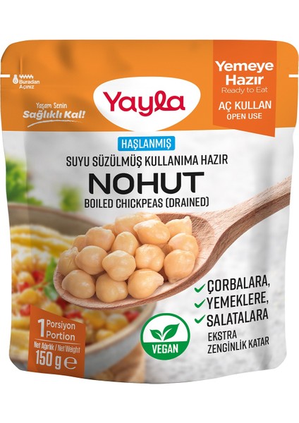 Haşlanmış Suyu Süzülmüş Nohut 150 g