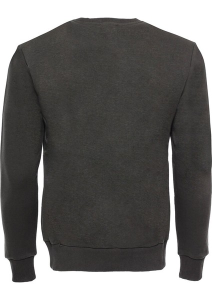 Koyu Yeşil Desensiz Bisiklet Yaka Sweatshirt fiyatları