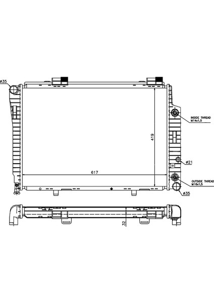 C-Class W202 C180/C200 93- 2025002203 2025006703 At 617*418*26