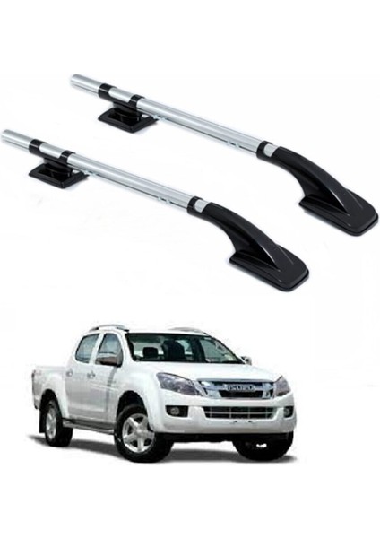 Isuzu Dmax 2012-2016 Ara Atkısız Tavan Çıtası Port Bagaj Nikel