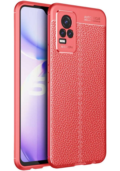 Vivo V21E Kılıf Zore Niss Deri Desenli Silikon Kılıf