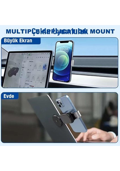 3in1 Mıknatıslı Araç Tutucu Masaüstü Telefon Standı ve Monitör Standı Katlanabilir Laptop Telefon Tutucu