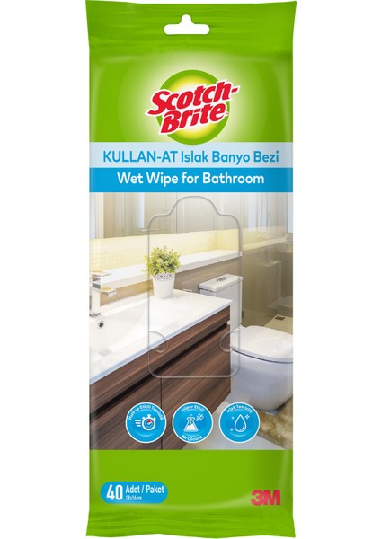 Scotch-Brite® Kullan-At Islak Banyo Bezi 40YP