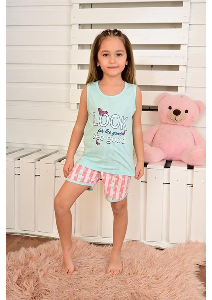 Kız Çocuk Askılı Pijama Takımı Look See Good Mint
