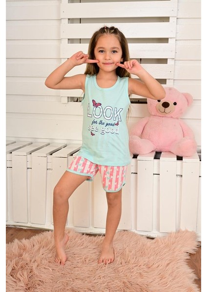 Kız Çocuk Askılı Pijama Takımı Look See Good Mint