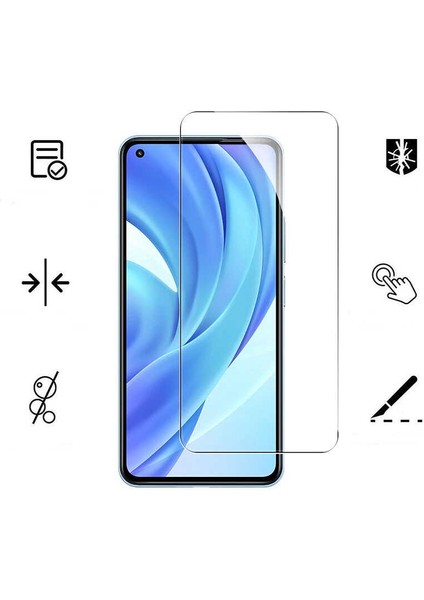 Heptek İletişim Realme 8 Ekran Koruyucu Kısa Temperli 9h Sert Kırılmaz Cam Koruma Şeffaf (Maxi)