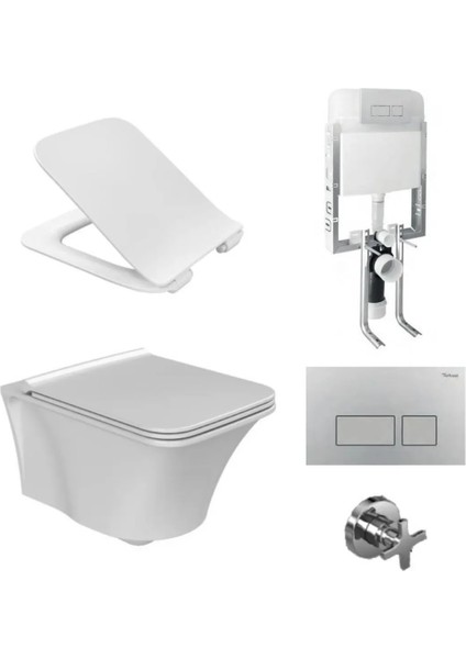 Ibiza Rimless Asma Klozet + Gömme Rezervuar Takım