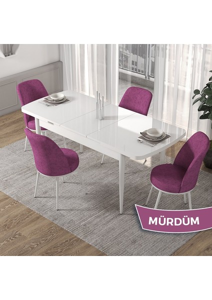 Concept Via Serisi Beyaz Açılabilir 80X132 Mutfak Masa Takımı 4 Adet Sandalye fiyatları