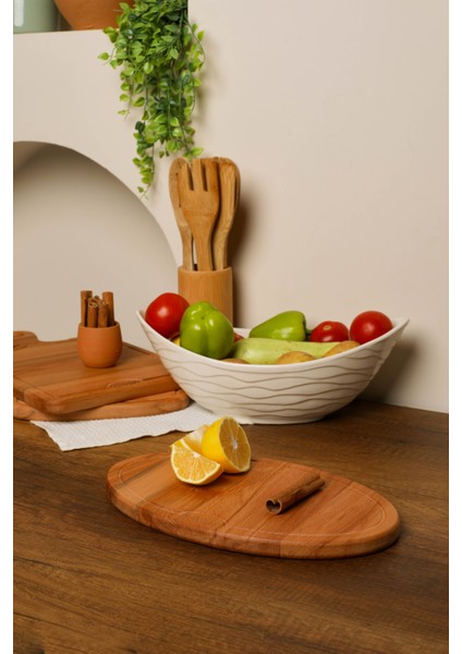 Woodya Ahşap Kesme Tahtası - Ahşap Sunum Tahtası - Ahşap Servis Tahtası 32x19 Cm