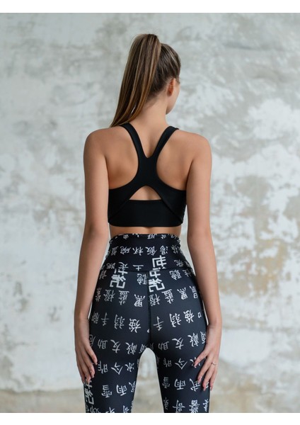 Kadın Yazı Desenli Yüksek Bel Tayt fırsatları