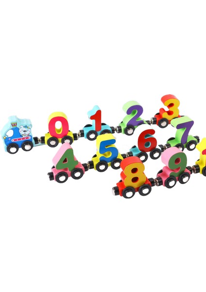 Ahşap Top Manyetik Dijital Küçük Tren Ahşap Çocuk Oyuncak Erkek ve Kız Erken Eğitim Bulmaca Sürükleme (Yurt Dışından)