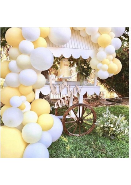 100 Adet Sarı Beyaz Soft Balon Zinciri