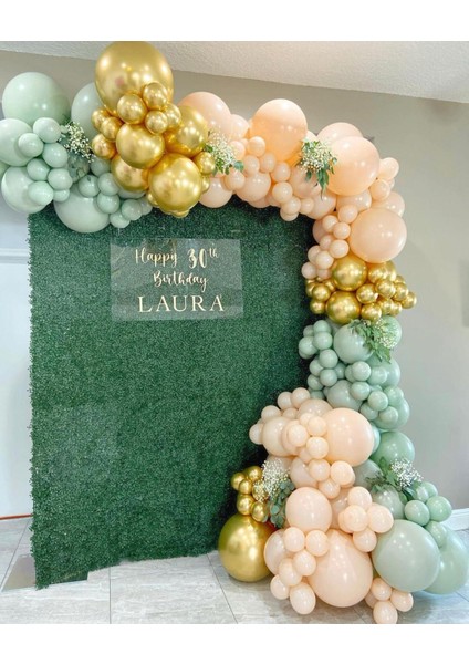 Krom Gold Küf Yeşili Somon Balon Zinciri 100 Adet