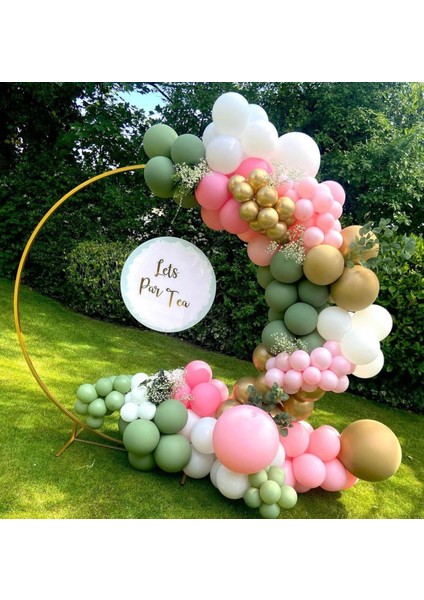 Küf Yeşili Beyaz Pembe Balon Zinciri 100 Adet