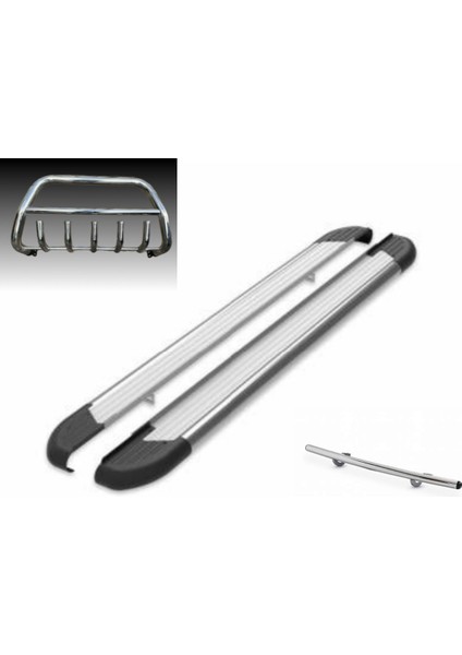 Mercedes Vito 2003 Sonrası Ön Arka Tampon Koruma Yan Basamak 3 Lü Set 240 cm Orta Şasi