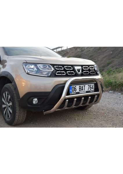 Dacia Duster Krom Ön Tampon Koruma Paslanmaz Çelik Tüm Modellerle Uyumlu