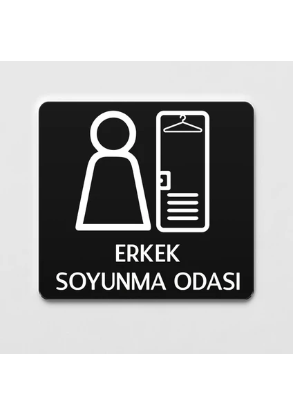 Erkek Soyunma Odası Tabelası Ofis Yönlendirme Kapı Isimlik Soyunma Alanı Tabela