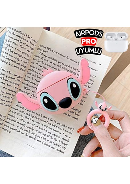 Airpods Pro Uyumlu Stitch Figürlü Sevimli Kopçalı Koruyucu Silikon Kılıf, Darbe Emici Kılıf fırsatları