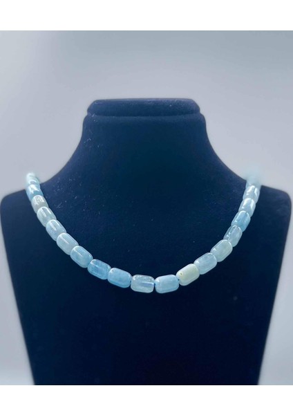 Akuamarin Doğal Taş Kolye Kapsül Kesim