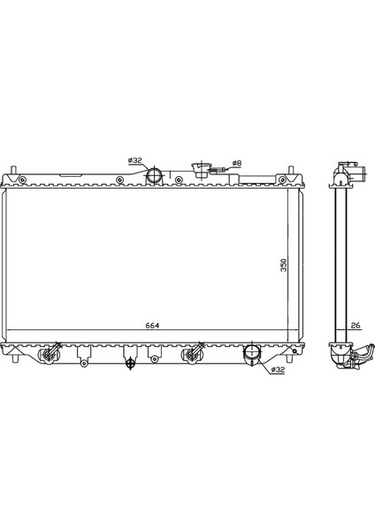 Accord Iv/v - Rover 600/618/620 1.8/2.0/2.2 90-98 19010PT1901 At 350*658*16