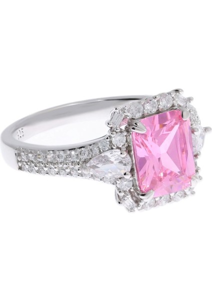 Kadın Kuvars Renk Taş Detay Gümüş Yüzük