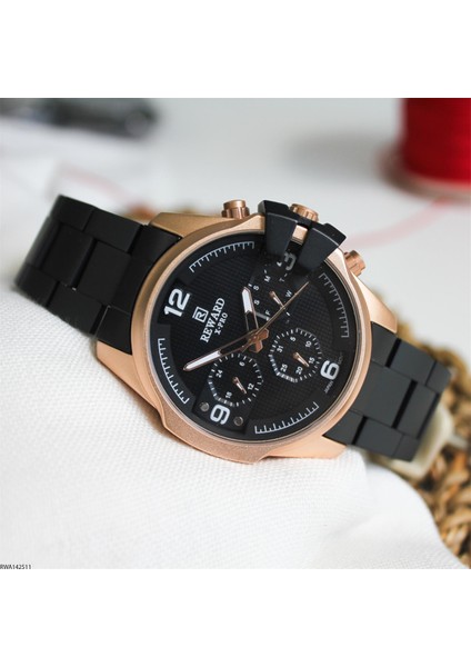 RWA142511 Siyah Çelik Fonksiyonlu Takvimli Erkek Kol Saati