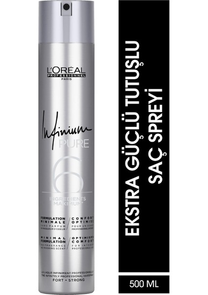 L'Oréal Professionnel Infinium Pure 6 Extra Strong Kokusuz Yeni Sprey 500 Ml