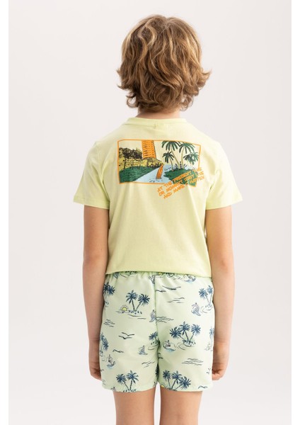 Erkek Çocuk Regular Fit Bisiklet Yaka Sırt Baskılı Kısa Kollu Pamuklu Penye Tişört Y3644A622SM indirimleri