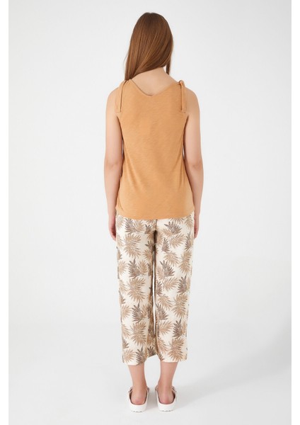 Laces Açık Kahverengi Kadın Kapri Takım indirimleri